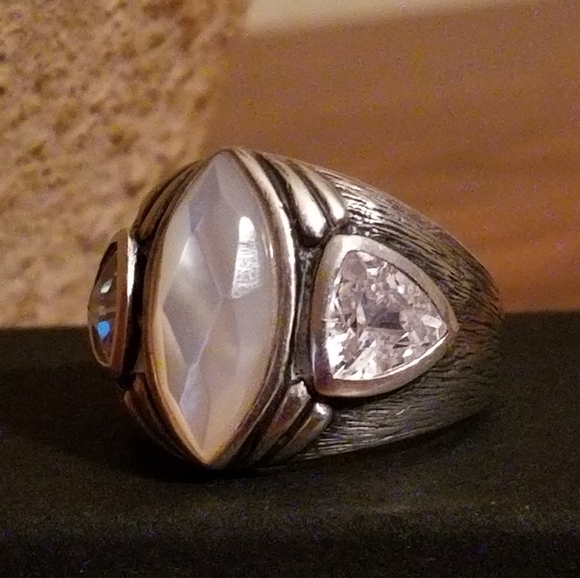 Silpada Sterling Silver Zirconia & M.O P. Ring